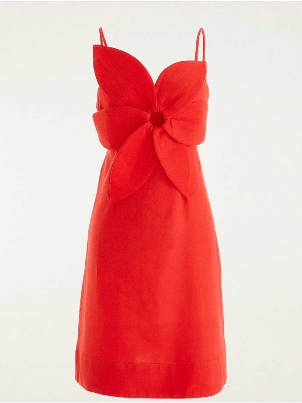 FARM Rio Red Floral-Petal Mini Dress